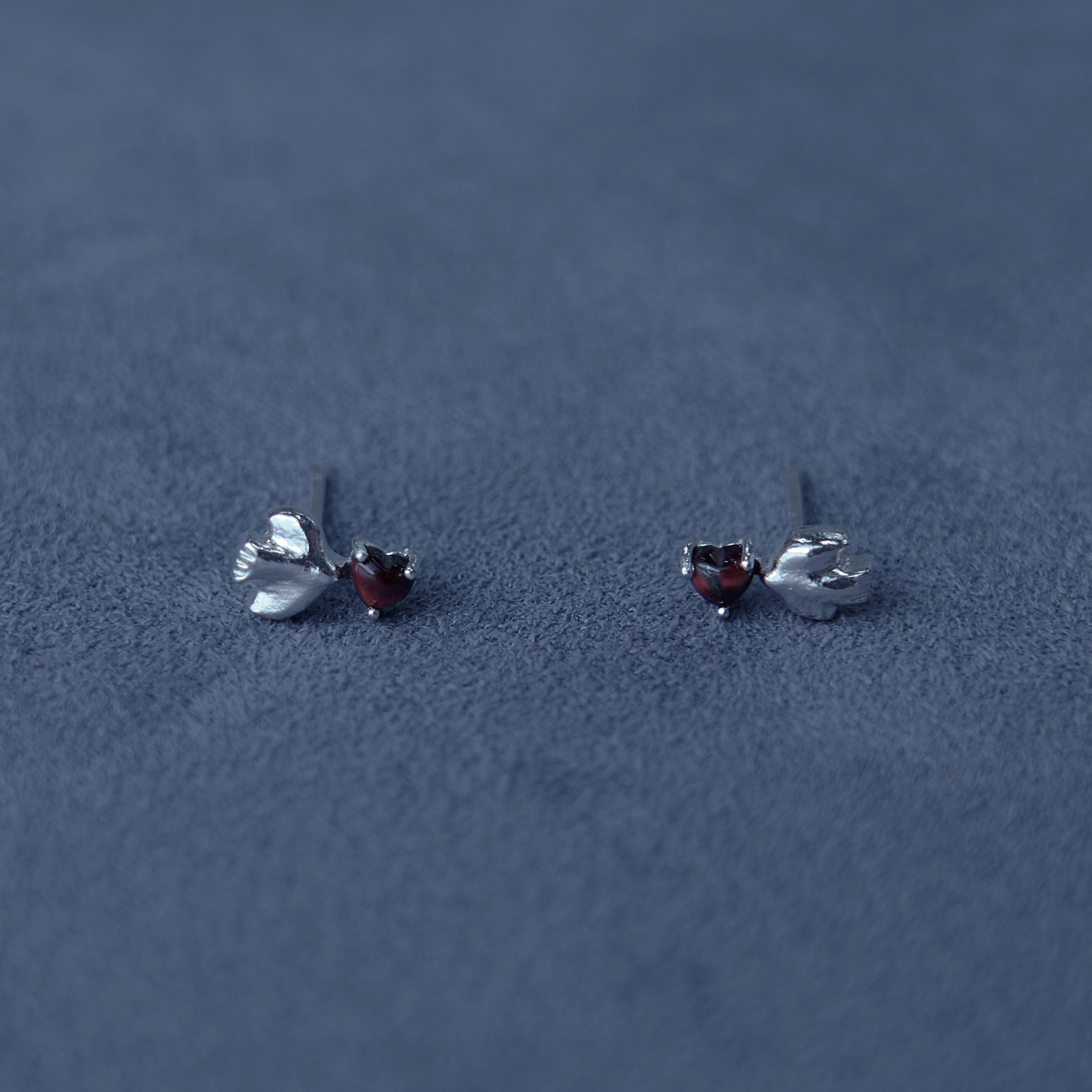 SALE E PEPE 纯银爱心小鸟耳环