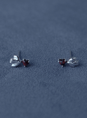 SALE E PEPE 纯银爱心小鸟耳环