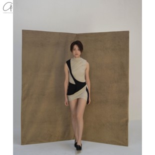 变形米色垂坠短裙 CHIA 棉 CARO 60%OFF