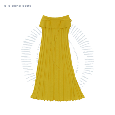 o cloche code 25秋冬 棉羊绒坑条半裙针织