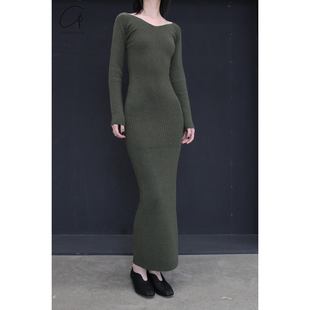 葡萄牙 V领紧身羊毛连衣裙 commonplace买手店 BASERANGE 60%OFF