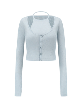 OUDE WAAG 26春夏 丝光针织开衫两件套