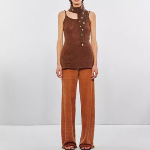 SWAYING 25早秋 无缝挑孔羊毛直筒裤