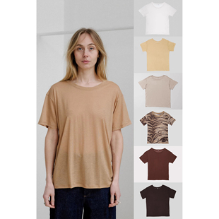 BASERANGE 宽松版 经典竹棉T恤 竹纤维圆领打底衫 法国