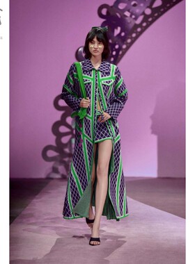 50%OFF NAN KNITS   渐变格纹短裙