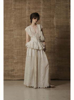 Mutedance 蕾丝上衣 花边半裙 古典 植物染 高程度手工