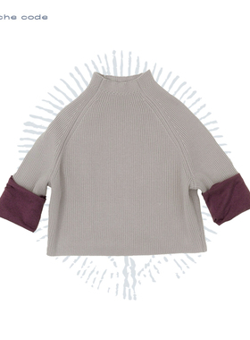 o cloche code 25秋冬 粗针撞色袖毛衣美利奴羊毛针织