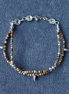 SALE E PEPE 纯银图画石双层串珠手链