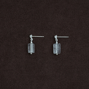 OLIO E ACETO 虎眼石/白水晶纯银吊坠耳环