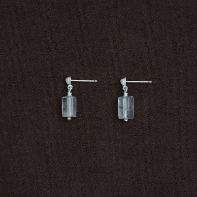 OLIO E ACETO 虎眼石/白水晶纯银吊坠耳环