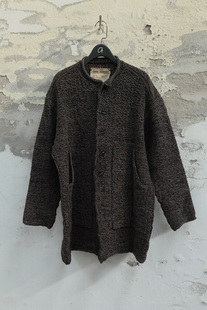 Daniel 外套纯手工 Andresen圆领搭扣开襟初剪幼羊毛亚麻针织衫