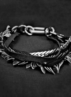 GOTI 工匠 双链手镯手链 925银 BR1246 意大利