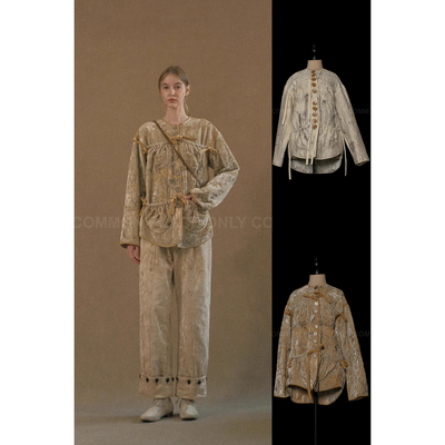 23秋冬丝绒/丝质手绑夹克