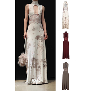 印花镂空蕾丝超长连衣裙 Tai 40%OFF Peng