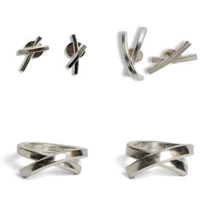 WERKSTATT MUNCHEN 925银 拥抱系列 戒指/耳环 德国高程度手工