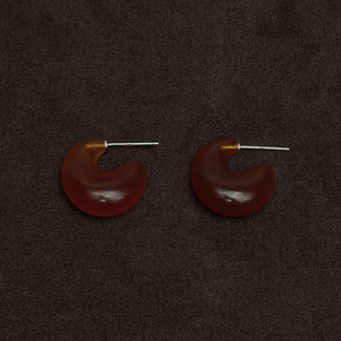 OLIO E ACETO 新年系列 纯银红玛瑙小腰果耳环