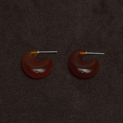 OLIO E ACETO 新年系列 纯银红玛瑙小腰果耳环