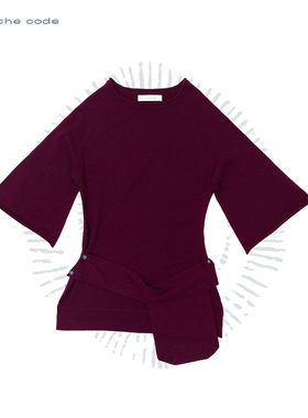 o cloche code 25秋冬 翘肩蝴蝶袖上衣美利奴羊毛针织套衫