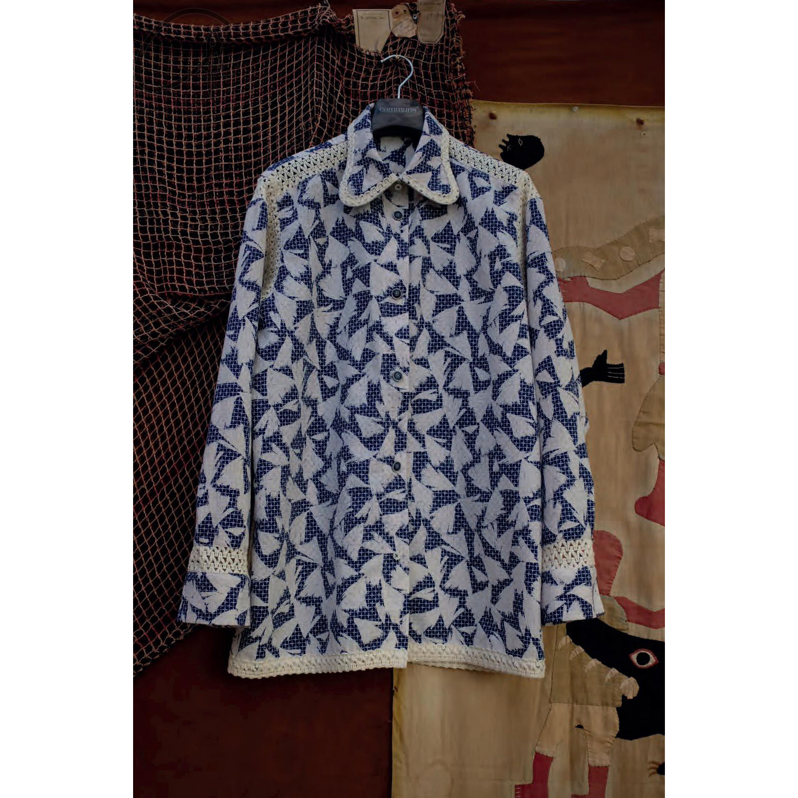 春夏蓝印简约衬衫纯棉法国