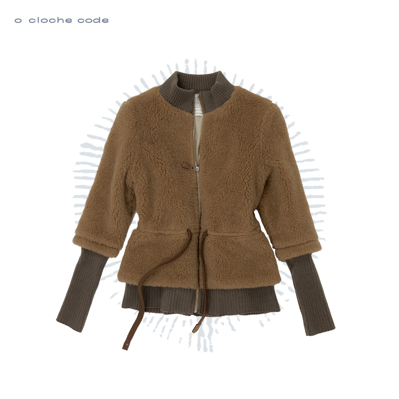 o cloche code 25秋冬 驼绒羊毛拼接外套