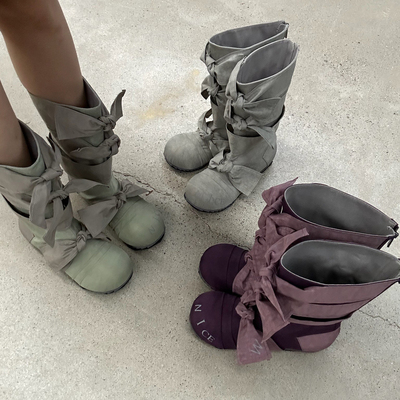 VeniceW染色褶皱尼龙靴