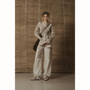 Mutedance 收口拼贴裤