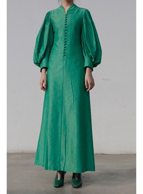 70%OFF Mame kurogouchi V领排扣腰部系带连衣裙 日本