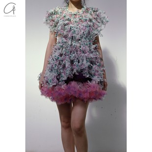 白色印花激光切花连衣裙 FANG 70%OFF SUSAN