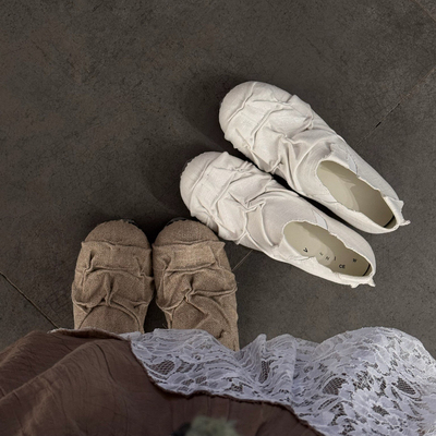 VeniceW 麻布褶皱鞋 泰国