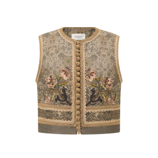 INTO THE EAST 柞蚕丝银莲盘扣马甲