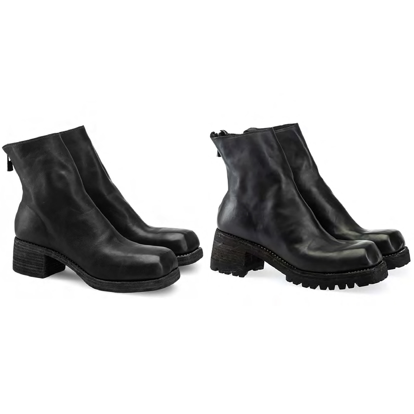 Guidi 9086 9086V 软马皮后拉链方头中筒靴 意大利 commonplace