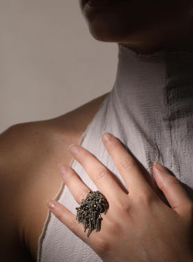 JEAN FRANCOIS MIMILLA 钢链钢珠戒指 法国 手工