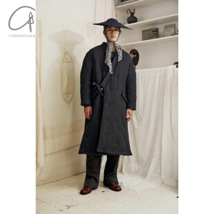 AVIVA XUE带复古拼接衬里加垫长和服外套commonplace JIFEI