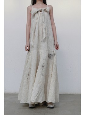 60%OFF Mutedance 蝴蝶结吊带长裙 手作