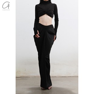 垂坠后开衩半身裙 WAAG 60%OFF OUDE