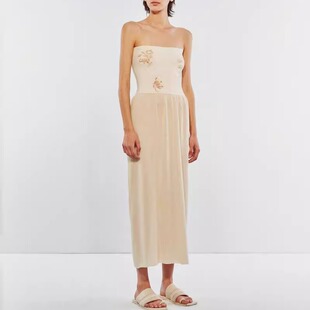 SWAYING 25早秋 花卉提花抹胸连衣裙