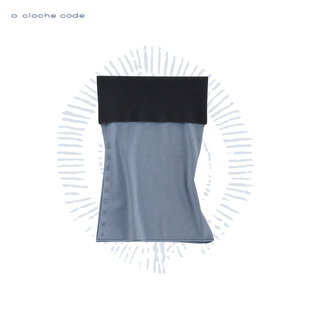 o cloche code 拼色翻边抹胸