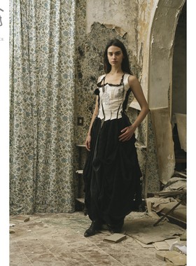 ARCHIVIO J.M.Ribot 初剪幼羊毛层次半身裙 工匠 意大利