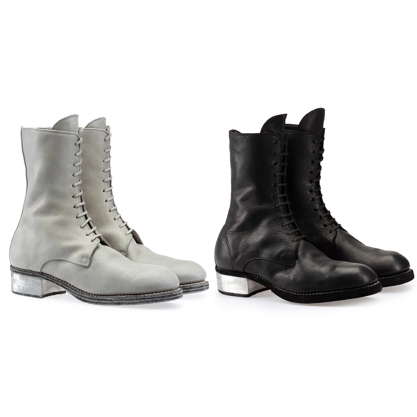 Guidi 791ZI 马皮厚底金属鞋跟绑带靴 意大利