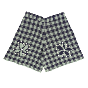 格纹花卉百慕大短裤 26春夏 KNITS YANYAN