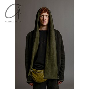 m.a+ Maurizio amadei 羊绒折叠口袋连帽宽松夹克