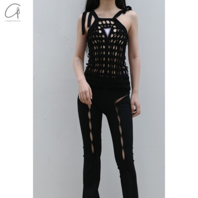 60%OFF NAN KNITS 渐变双层孔眼绑带背心commonplace品牌集合店