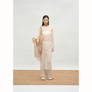 SWAYING 钩花镂空直筒裤