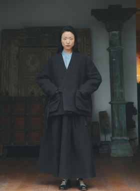 40%OFF AVIVA JIFEI XUE 羊毛亚麻缎面裙