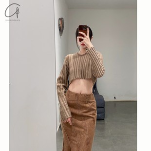 羊驼毛条纹针织短上衣系列 WAAG 60%OFF OUDE