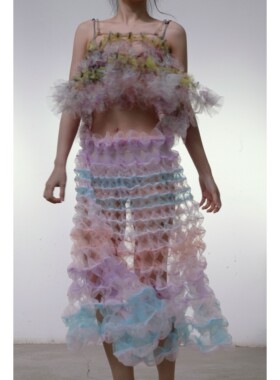 70%OFF SUSAN FANG 层次花色泡泡吊带 背心内衬