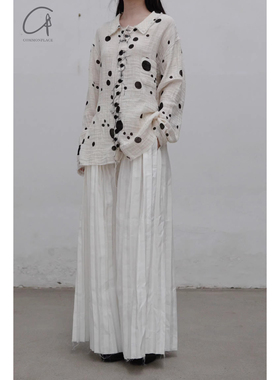 60%OFF ARCHIVIO J.M.Ribot 亚麻褶皱长裤 棉