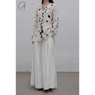 亚麻褶皱长裤 J.M.Ribot 棉 ARCHIVIO 60%OFF