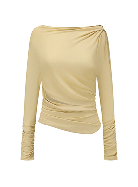 RUI built 26早春 纽结斜肩长袖T恤