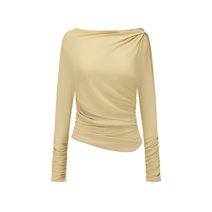 RUI built 26早春 纽结斜肩长袖T恤